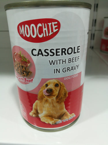 Moochie Dog Food  CASSEROLE With Beef In Gravy 400g
