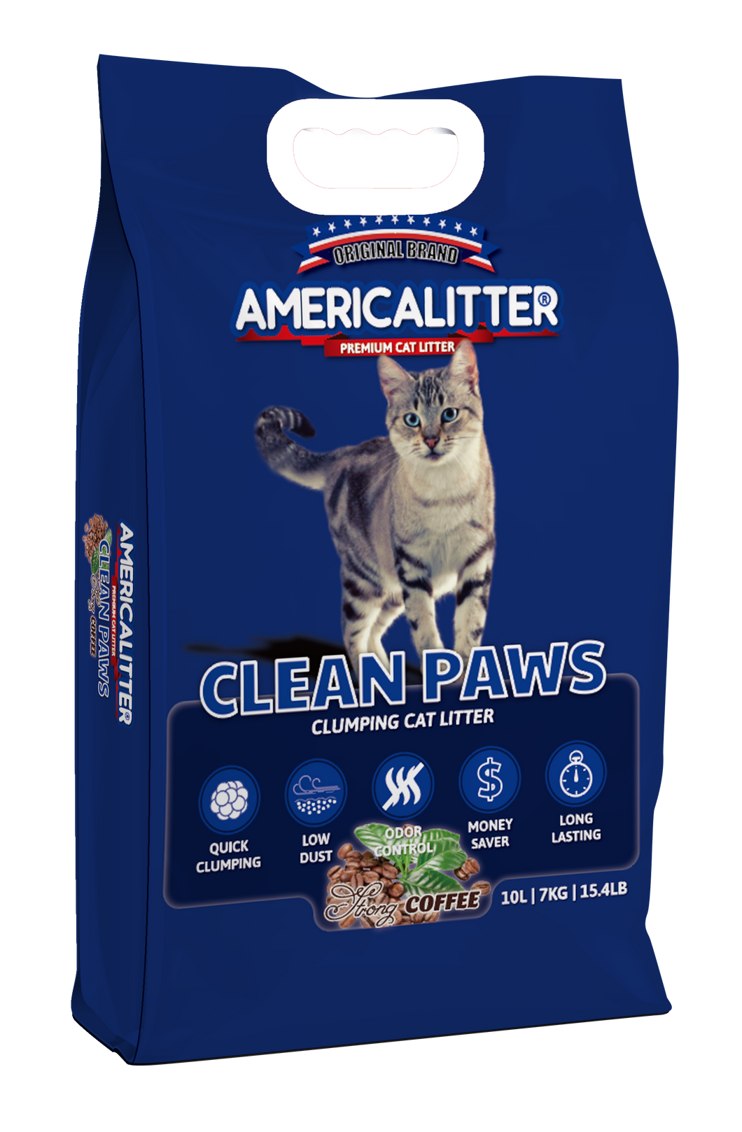 AMERICA CAT LITTER CLEAN PAWS COFFEE 7KG