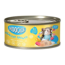 Load image into Gallery viewer, MOOCHIE CAN  KITTEN FOOD HEALTHY GROWTH TUNA CHICKEN RECIPE 85GRX24CAN