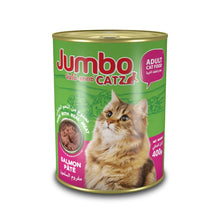 Load image into Gallery viewer, JUMBO CAT CANNED FOOD SALMON  PATE MADE IN REAL MEAT 400GRX24CAN