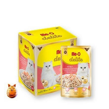 Load image into Gallery viewer, ME-O DELITE POUCH TUNA WITH SALMON IN GRAVY 70GRX12PKT IN BOX