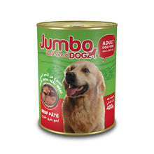 Load image into Gallery viewer, JUMBO DOG CANNED FOOD BEEF PATE MADE IN REAL MEAT 400GRX24 CAN CTN
