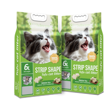 Load image into Gallery viewer, TOFU Flushable Cat Litter CLUMPING ORIGINAL SCENT 2.5KGX6BAG –GREEN TEA
