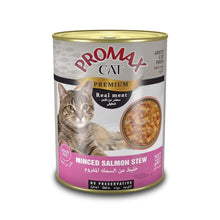 Load image into Gallery viewer, PROMAX GRAINFREE REALMEAT CANNED CATFOOD MINCED SALMON STEW 400GRX24 CAN