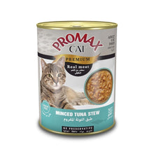 Load image into Gallery viewer, PROMAX GRAINFREE REALMEAT CANNED CATFOOD MINCED TUNA STEW 400GRX24 CAN