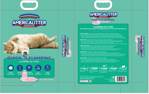 AMERICA CAT LITTER QUICK CLUMPING BABY POWDER  SCENT 7KGX2BAG PACK