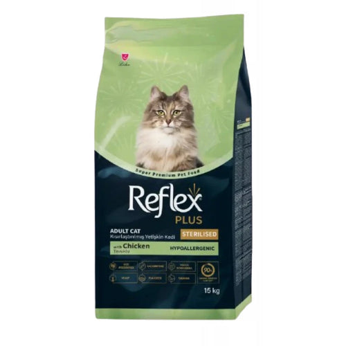 REFLEX PLUS STERLISED CATFOOD DRY CHICKEN 15KG
