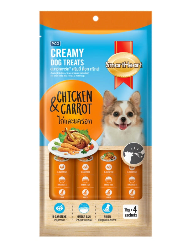 Smart Heart Creamy Dog Treats Chicken&Carrot.12pcs Box