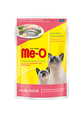 MeO POUCH CAT  Sardine with Red Snapper in jelly 80GR