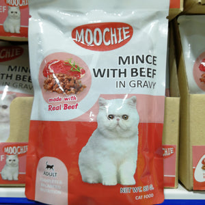 MOOCHI POUCH  WITH MINCE WITH BEEF IN GRAVY 0.085GRX12PIECS