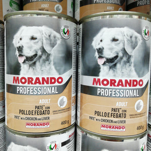 MORANDO. Professional Dog can food Patè with CHICKEN LIVER 400g x24