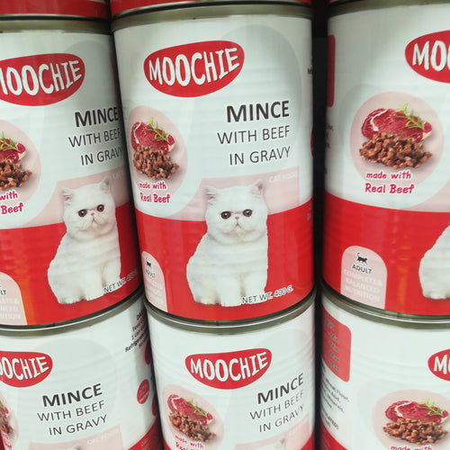 MOOCHIE CAT FOOD with CASSEROLE Gravy beef 400gr can