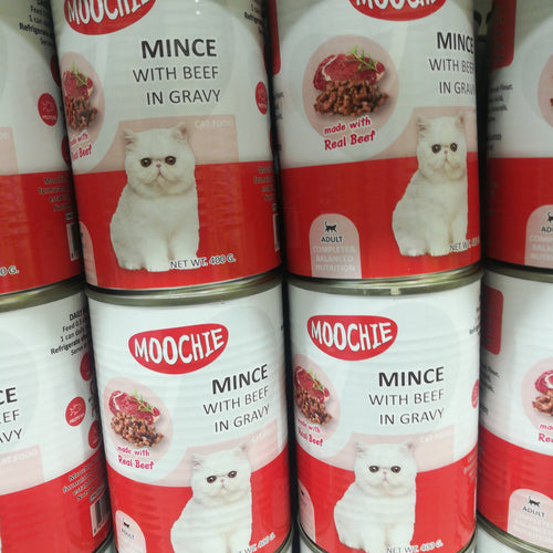 , Moochie  Cat.FOOD CAN  Mince With Beef in Gravy 400gX24pcs