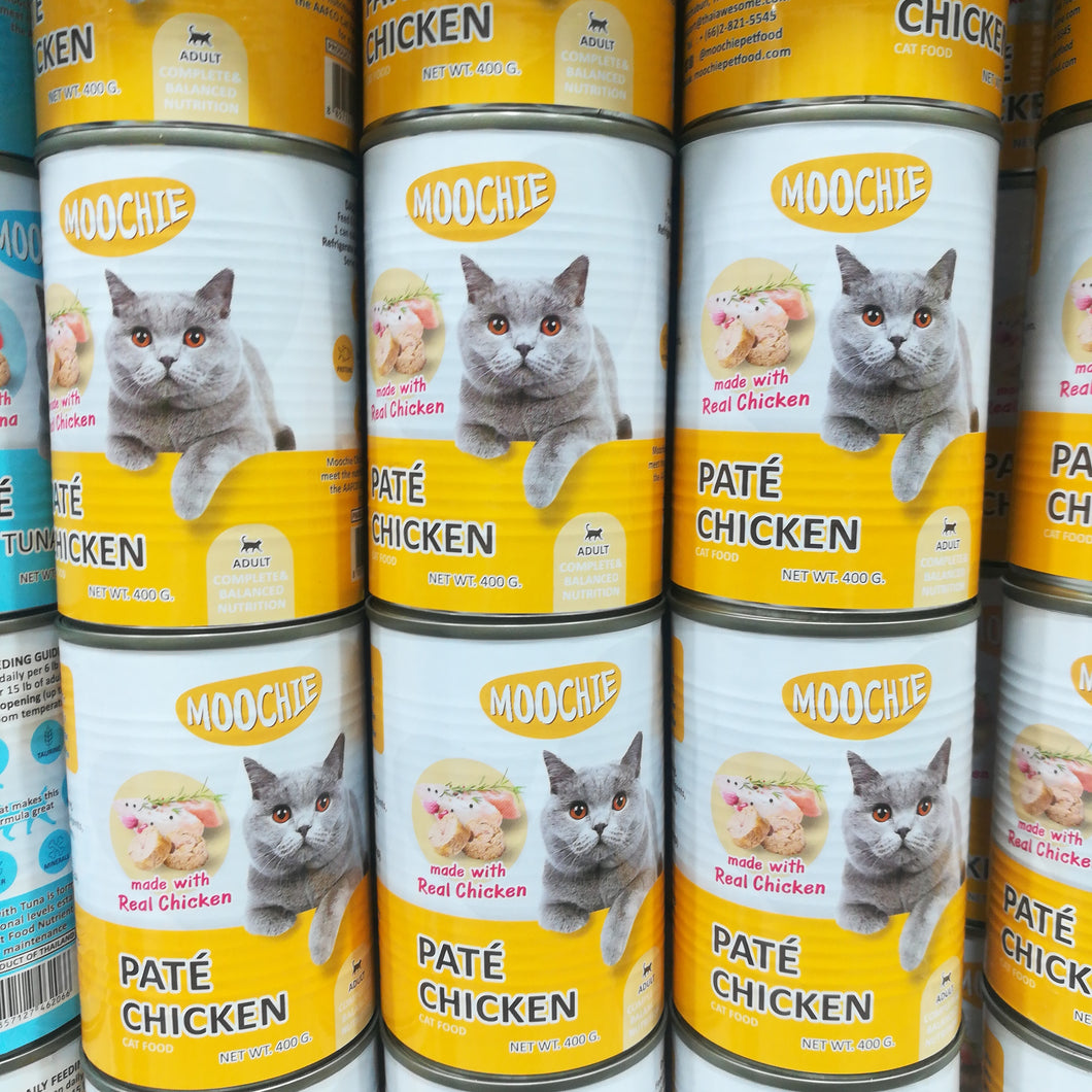 moochie cat food pate with chicken 400grx24