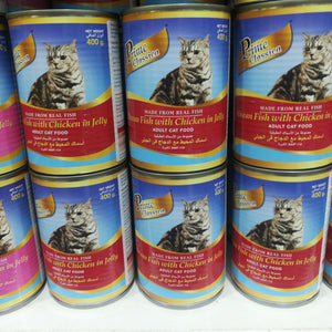 PRIME CLASSICA CANNED CATFOOD MACKERAL TUNA & WHITE MEAT IN JELLY 400GRX24CAN