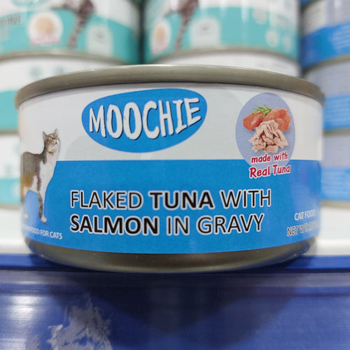 Moochie canned Flaked Tuna With Salmon Gravy 156gX24 pcs