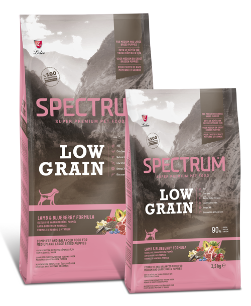 Spectrum Low Grain Lamb& Blueberry Medium &Large BreedPuppies. 2.5kg