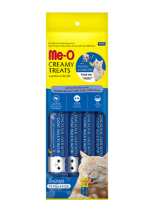 me-o creamy treat chicken liver with goat milk 15grx4x12pkt (dzn)