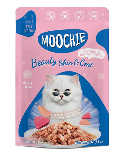 MOOCHIE POUCH CAT BEAUTY SKIN&COAT MINCE W/TUNA 0.085GR