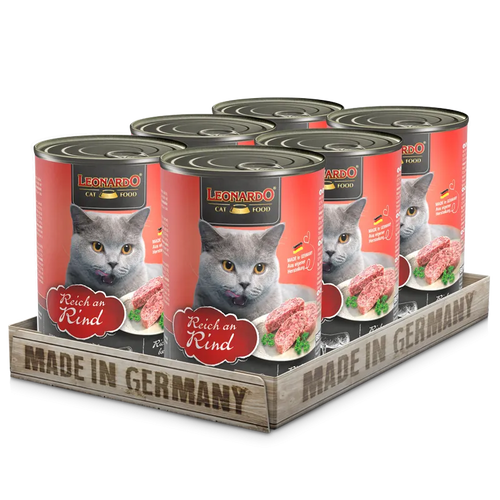 LEONARDO ADULT CAT  RICH IN BEEF 400GRX6CAN (MADE IN  GERMANY)