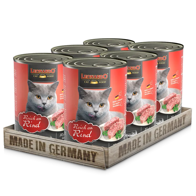 LEONARDO ADULT CAT  RICH IN BEEF 400GRX6CAN (MADE IN  GERMANY)