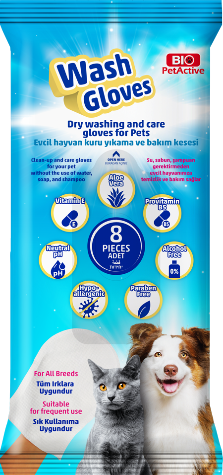 Dry Washing and Care Gloves for Pets