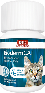 BiodermCAT is a dietary supplement for cats, enriched with Zinc and Biotin, which promotes shiny coat and healthy skin.
