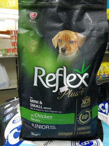 REFLEX PLUS. Mini Small Breeds dog with Chicken Junior(puppy) 3kg