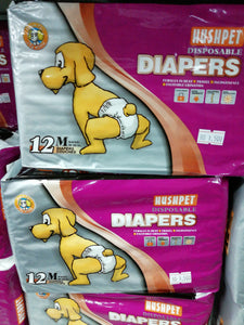Huspet. Diapers. Medium 12Pcs *12Bags /Cartoon