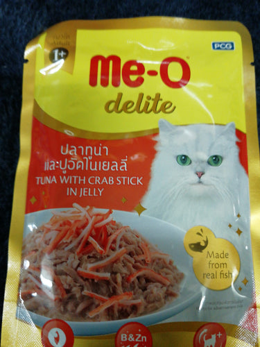 Me-o delite Pouch Tuna with Crab Stick in Jelly. 70g