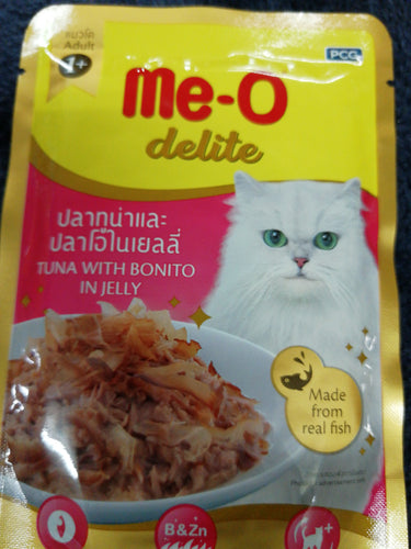 Me-o Delite Pouch Tuna with Bonito in Jelly 70g x 12