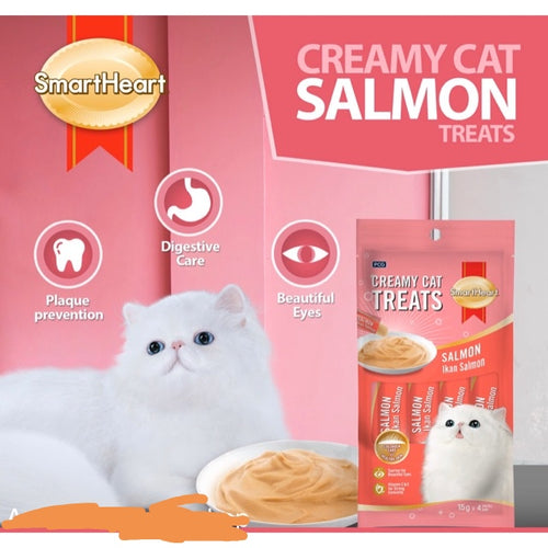 Smart Heart Creamy Cat Treats Salmon. 15gX4pcX12pack