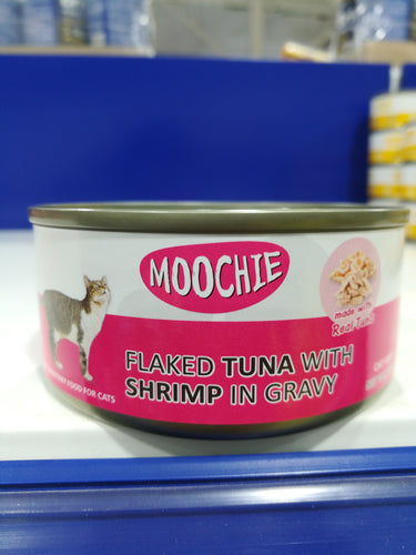 Moochie canned Flaked Tuna With Shrimp In Gravy 156grx24can