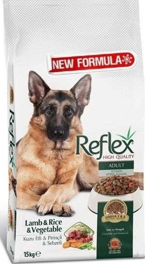 REFLEX ADULT DOG FOOD LAMB AND RICE AND VEGETABLE 15KG