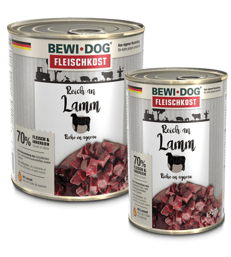 BEWI ADULT DOG FOOD ( 70 % Meat) RICH IN LAMB 800GRX6CAN