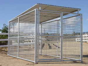 METAL DOG KENNEL WITH TOP COVER  SIZE 10FTX6FTX6FT HIGHT
