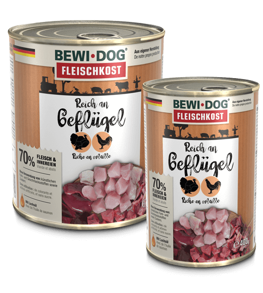 BEWI ADULT DOG FOOD ( 70 % Meat) RICH IN POULTRY 800GRX6CAN
