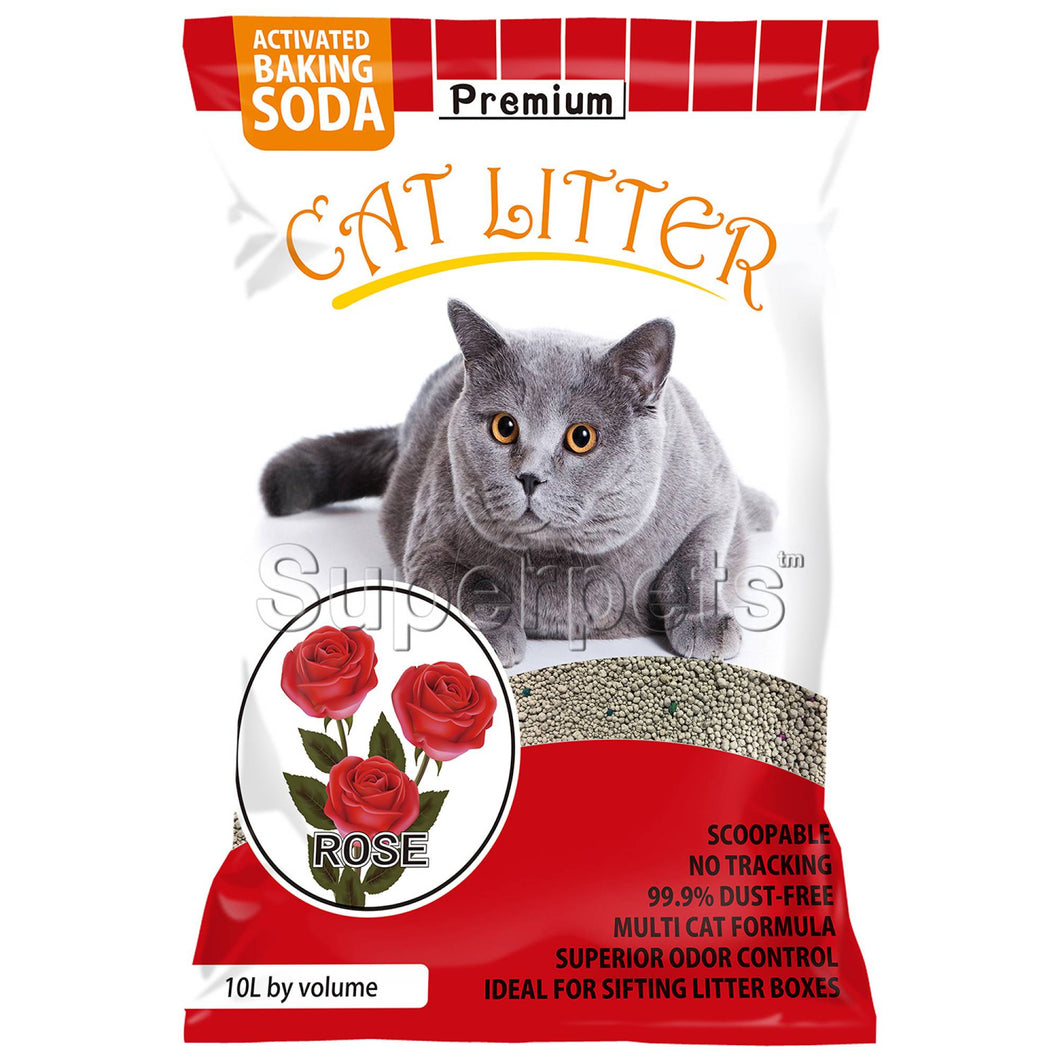 PREMIUM CAT LITTER  ROSE  SCENT 20KG (CLUMPING)