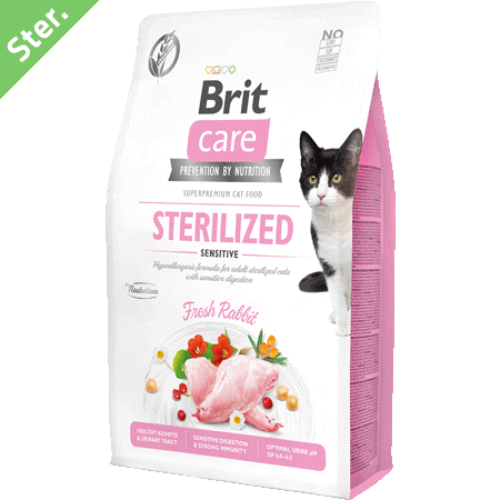 BRITCARE GRAIN-FREE STERLISED  SENSITIVE FRESH RABBITE FR CAT 2KG