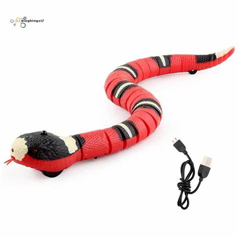 Smart Sensing Snake Cat Toys Eletronic Interactive Toys for Cats USB Charging Cat Accessories for Pet Dogs Game Play Toy