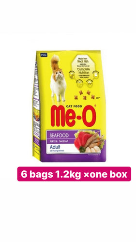 Me-o Cat Dry food Seafood. CTN PRICE 1.2KGX6BAG