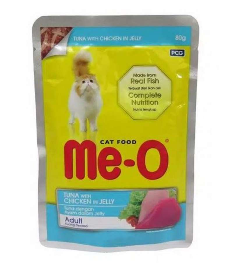 Me-o CAT POUCH Tuna with chicken in jelly 80gm